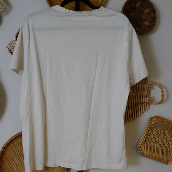 Daniel Hechter Paris Pima Cotton Short Sleeve Crew Neck Shirt Cream Mens Size XL - Picture 2 of 4